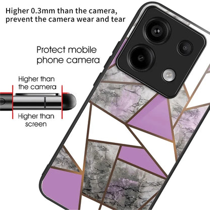 For Xiaomi Redmi Note 13 Pro 5G / Poco X6 5G Case Marble Pattern Tempered Glass Back Phone Cover