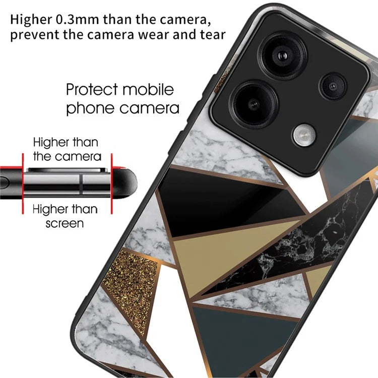 For Xiaomi Redmi Note 13 Pro 5G / Poco X6 5G Case Marble Pattern Tempered Glass Back Phone Cover
