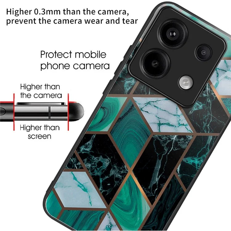 For Xiaomi Redmi Note 13 Pro 5G / Poco X6 5G Case Marble Pattern Tempered Glass Back Phone Cover