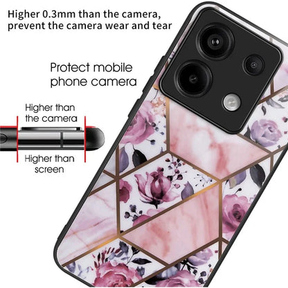 For Xiaomi Redmi Note 13 Pro 5G / Poco X6 5G Case Marble Pattern Tempered Glass Back Phone Cover