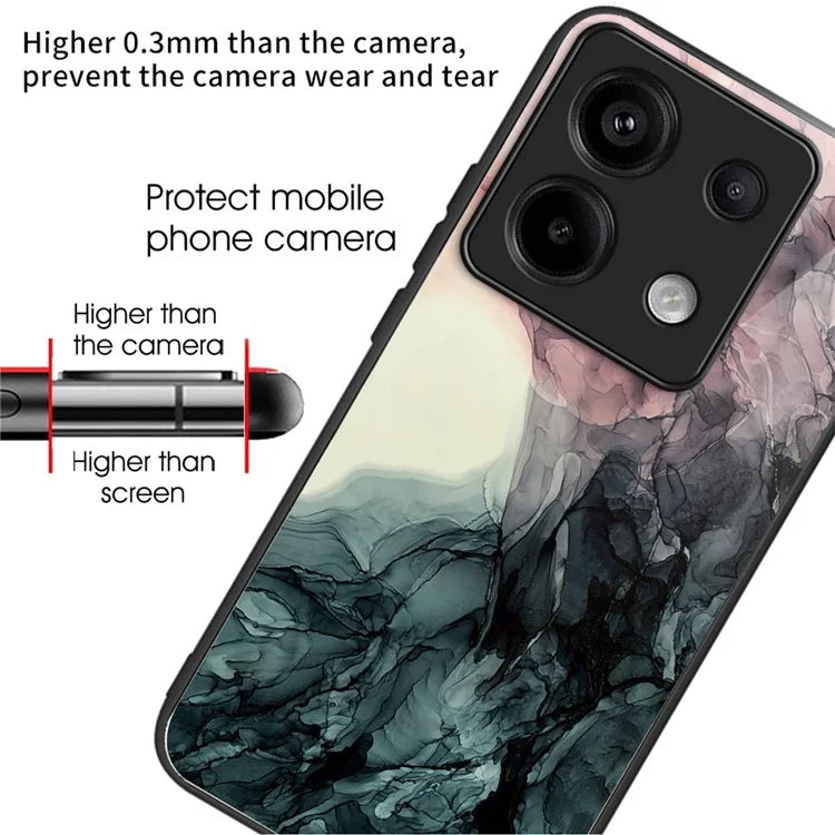 For Xiaomi Redmi Note 13 Pro 5G / Poco X6 5G Case Marble Pattern Tempered Glass Back Phone Cover