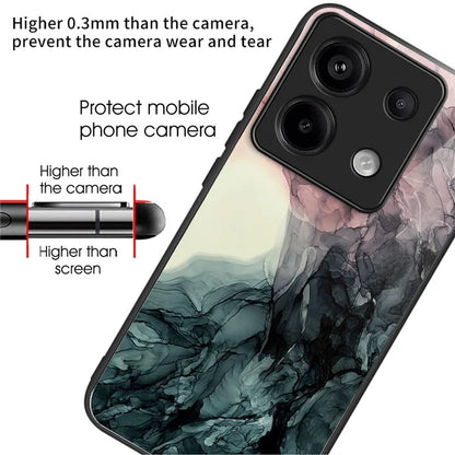 For Xiaomi Redmi Note 13 Pro 5G / Poco X6 5G Case Marble Pattern Tempered Glass Back Phone Cover
