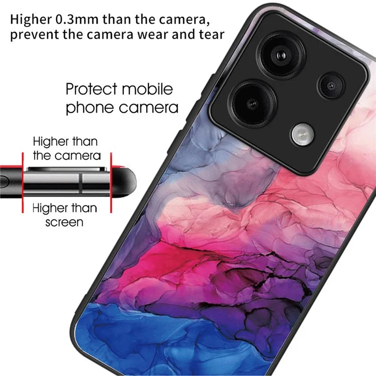 For Xiaomi Redmi Note 13 Pro 5G / Poco X6 5G Case Marble Pattern Tempered Glass Back Phone Cover