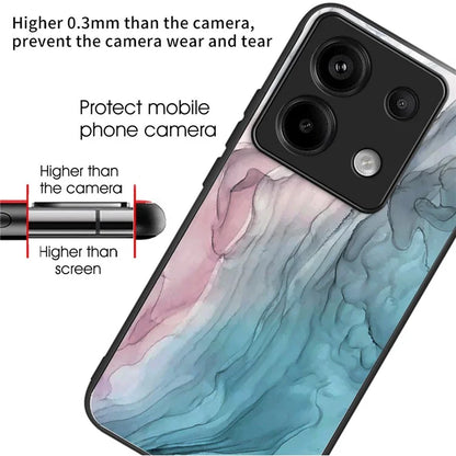 For Xiaomi Redmi Note 13 Pro 5G / Poco X6 5G Case Marble Pattern Tempered Glass Back Phone Cover