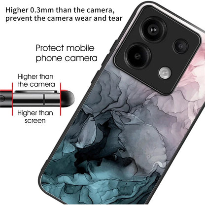 For Xiaomi Redmi Note 13 Pro 5G / Poco X6 5G Case Marble Pattern Tempered Glass Back Phone Cover