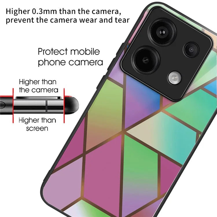 For Xiaomi Redmi Note 13 Pro 5G / Poco X6 5G Case Marble Pattern Tempered Glass Back Phone Cover