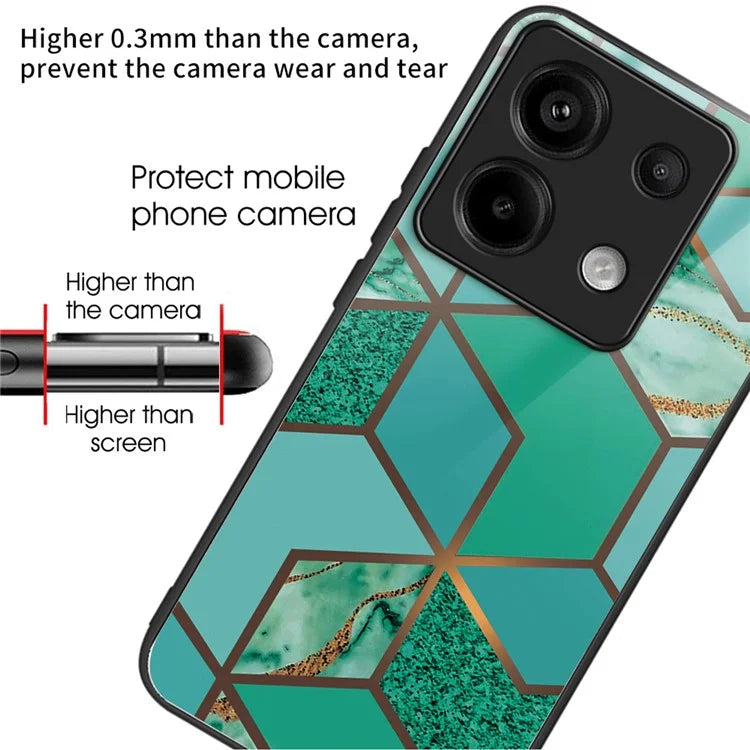 For Xiaomi Redmi Note 13 Pro 5G / Poco X6 5G Case Marble Pattern Tempered Glass Back Phone Cover