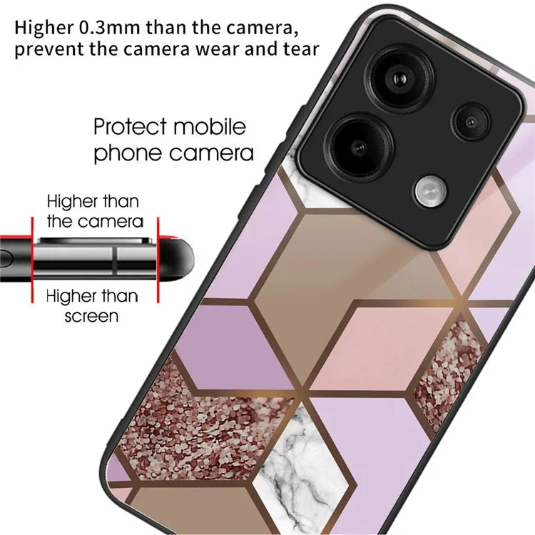 For Xiaomi Redmi Note 13 Pro 5G / Poco X6 5G Case Marble Pattern Tempered Glass Back Phone Cover