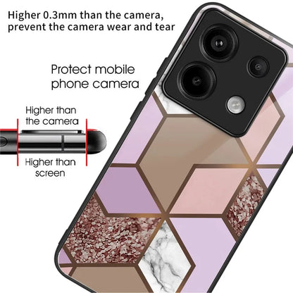 For Xiaomi Redmi Note 13 Pro 5G / Poco X6 5G Case Marble Pattern Tempered Glass Back Phone Cover