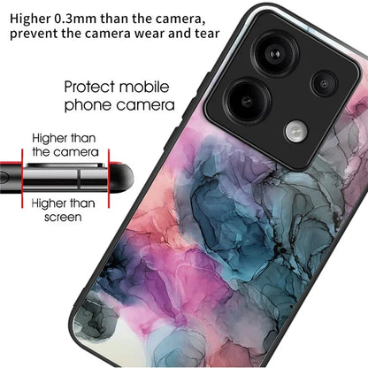 For Xiaomi Redmi Note 13 Pro 5G / Poco X6 5G Case Marble Pattern Tempered Glass Back Phone Cover