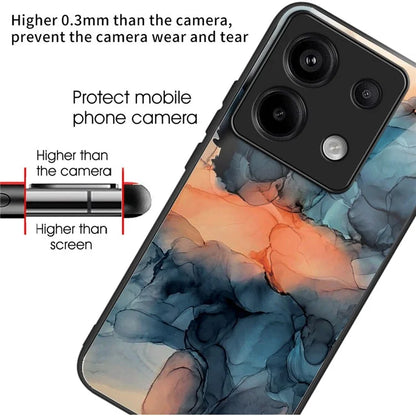 For Xiaomi Redmi Note 13 Pro 5G / Poco X6 5G Case Marble Pattern Tempered Glass Back Phone Cover