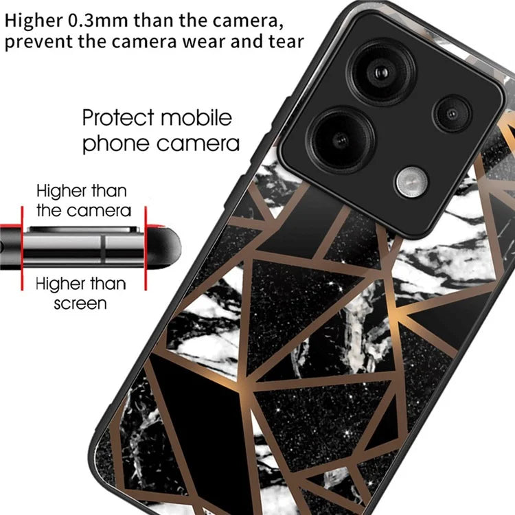 For Xiaomi Redmi Note 13 Pro 5G / Poco X6 5G Case Marble Pattern Tempered Glass Back Phone Cover