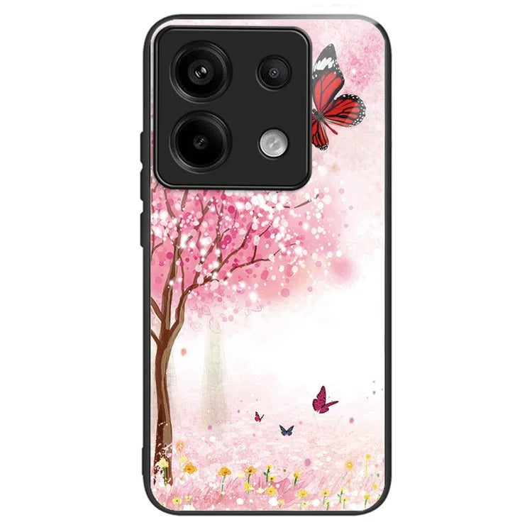 For Xiaomi Redmi Note 13 Pro 5G / Poco X6 5G Case Tempered Glass+TPU Cover Pattern Printing