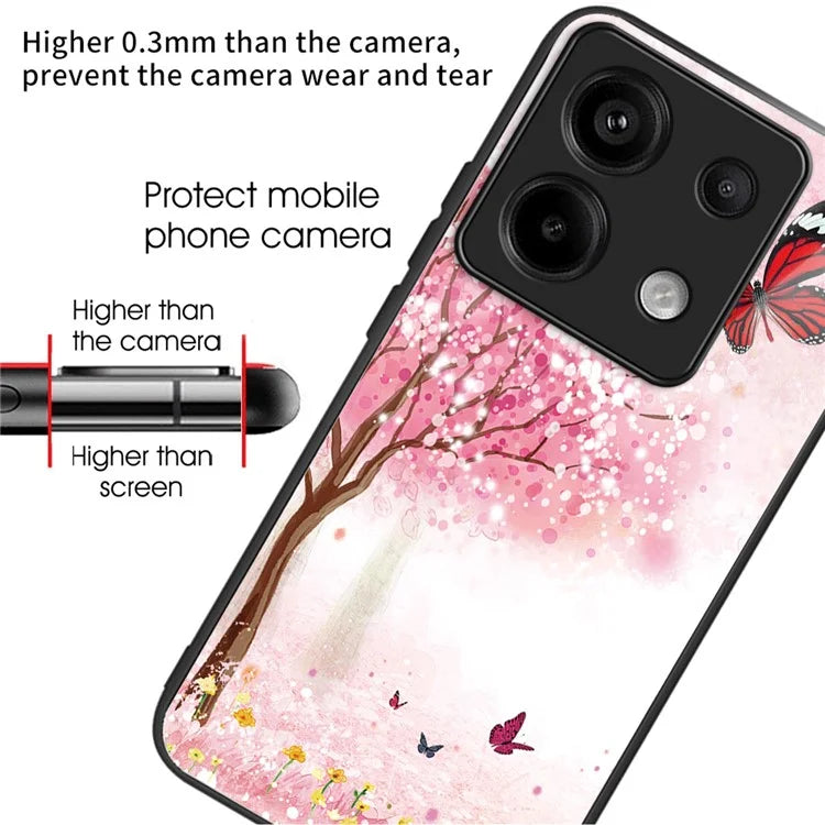 For Xiaomi Redmi Note 13 Pro 5G / Poco X6 5G Case Tempered Glass+TPU Cover Pattern Printing