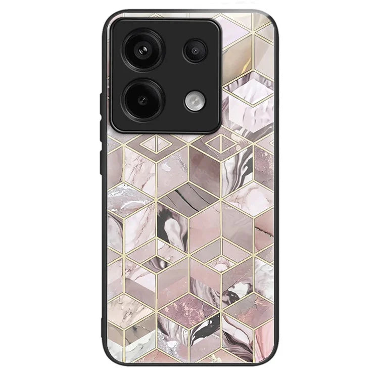 For Xiaomi Redmi Note 13 Pro 5G / Poco X6 5G Case Tempered Glass+TPU Cover Pattern Printing