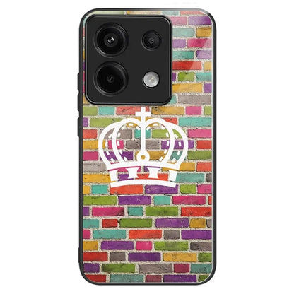 For Xiaomi Redmi Note 13 Pro 5G / Poco X6 5G Case Tempered Glass+TPU Cover Pattern Printing