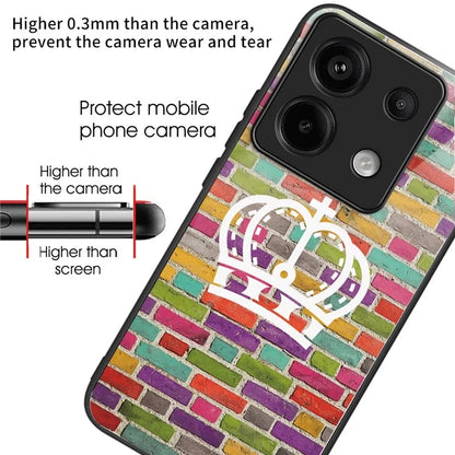 For Xiaomi Redmi Note 13 Pro 5G / Poco X6 5G Case Tempered Glass+TPU Cover Pattern Printing