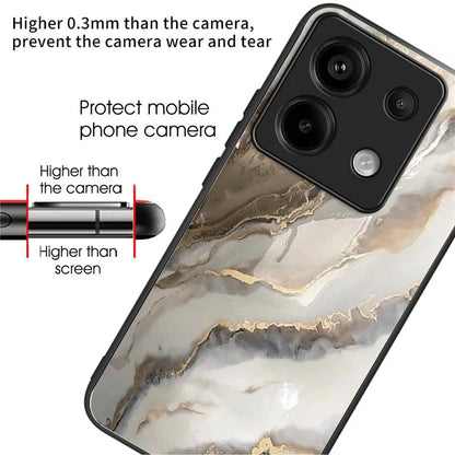 For Xiaomi Redmi Note 13 Pro 5G / Poco X6 5G Case Tempered Glass+TPU Cover Pattern Printing