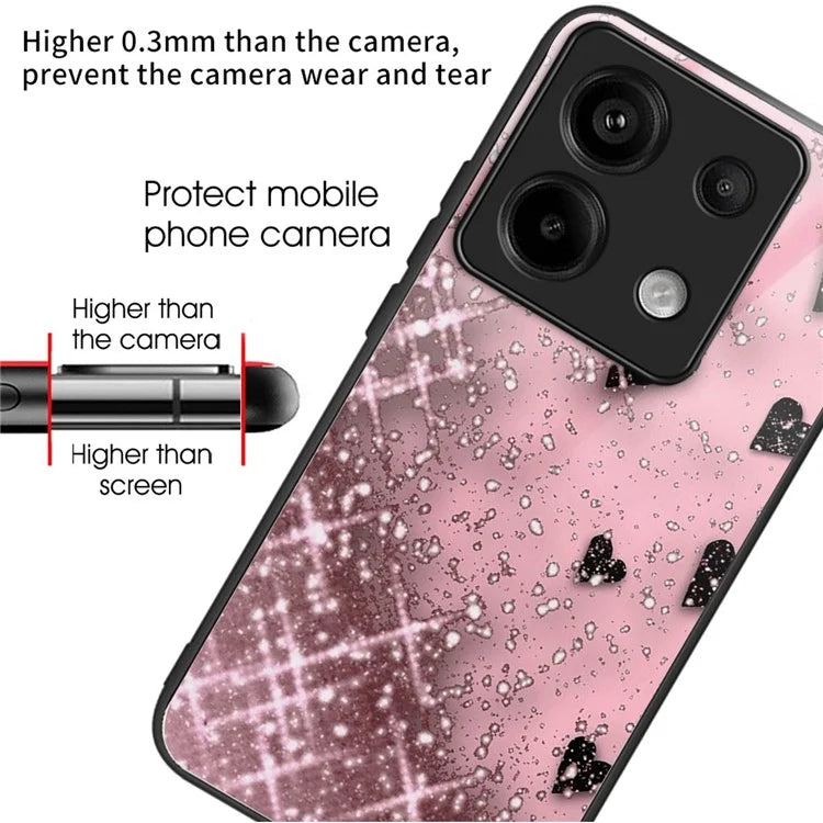 For Xiaomi Redmi Note 13 Pro 5G / Poco X6 5G Case Tempered Glass+TPU Cover Pattern Printing