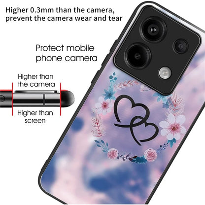 For Xiaomi Redmi Note 13 Pro 5G / Poco X6 5G Case Tempered Glass+TPU Cover Pattern Printing