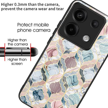 For Xiaomi Redmi Note 13 Pro 5G / Poco X6 5G Case Tempered Glass+TPU Cover Pattern Printing