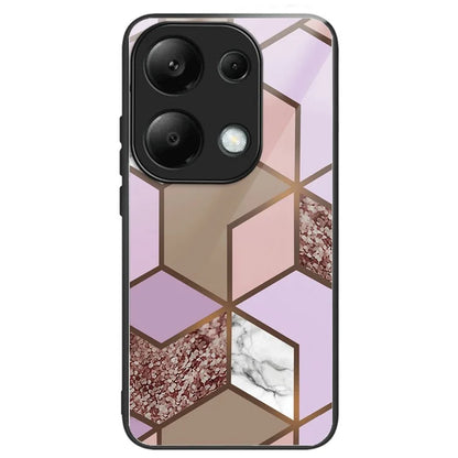 For Xiaomi Redmi Note 13 Pro 4G / Poco M6 Pro 4G Case Marble Pattern Tempered Glass+PC Back TPU Frame Phone Cover