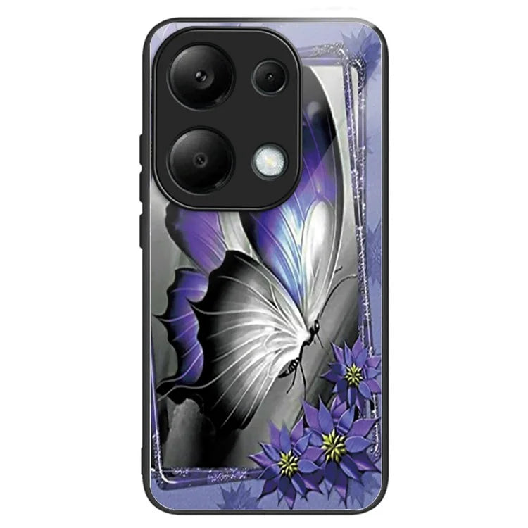 For Xiaomi Redmi Note 13 Pro 4G / Poco M6 Pro 4G Case Pattern Printing Tempered Glass TPU Phone Cover