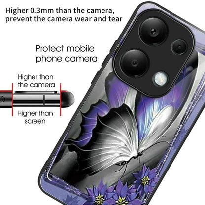 For Xiaomi Redmi Note 13 Pro 4G / Poco M6 Pro 4G Case Pattern Printing Tempered Glass TPU Phone Cover