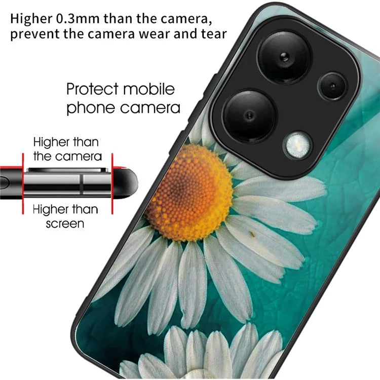 For Xiaomi Redmi Note 13 Pro 4G / Poco M6 Pro 4G Case Pattern Printing Tempered Glass TPU Phone Cover