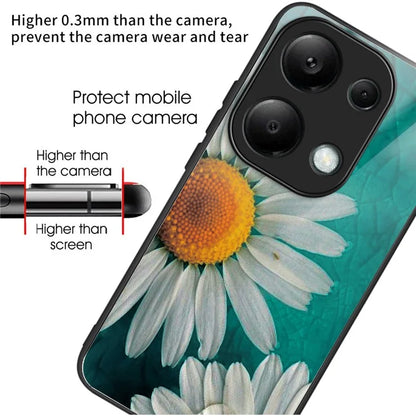 For Xiaomi Redmi Note 13 Pro 4G / Poco M6 Pro 4G Case Pattern Printing Tempered Glass TPU Phone Cover