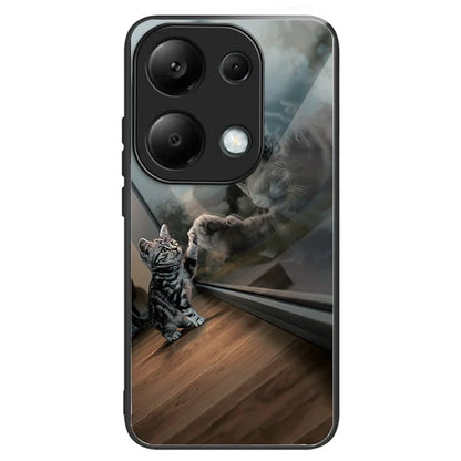For Xiaomi Redmi Note 13 Pro 4G / Poco M6 Pro 4G Case Pattern Printing Tempered Glass TPU Phone Cover