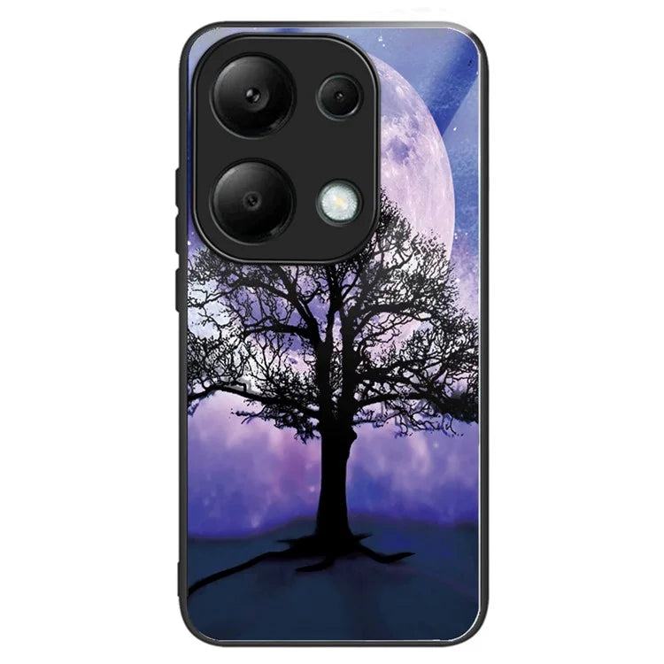 For Xiaomi Redmi Note 13 Pro 4G / Poco M6 Pro 4G Case Pattern Printing Tempered Glass TPU Phone Cover