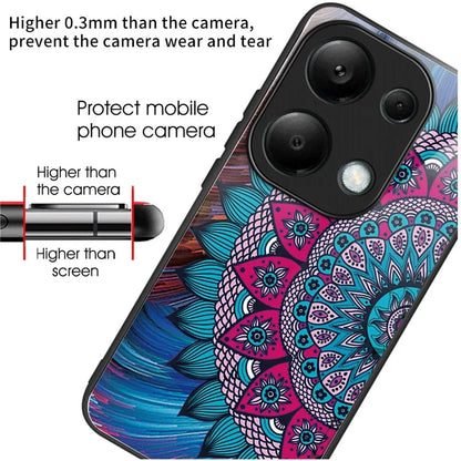 For Xiaomi Redmi Note 13 Pro 4G / Poco M6 Pro 4G Case Pattern Printing Tempered Glass TPU Phone Cover