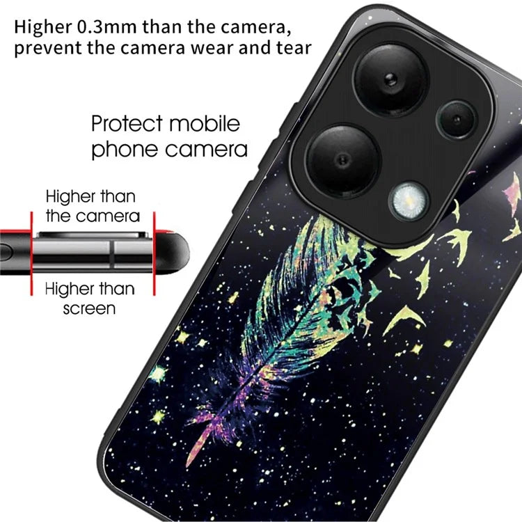 For Xiaomi Redmi Note 13 Pro 4G / Poco M6 Pro 4G Case Pattern Printing Tempered Glass TPU Phone Cover