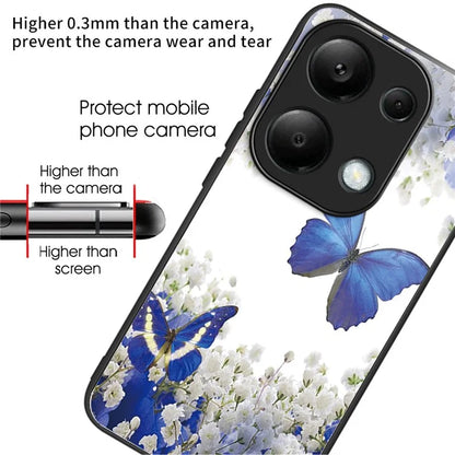 For Xiaomi Redmi Note 13 Pro 4G / Poco M6 Pro 4G Case Pattern Printing Tempered Glass TPU Phone Cover