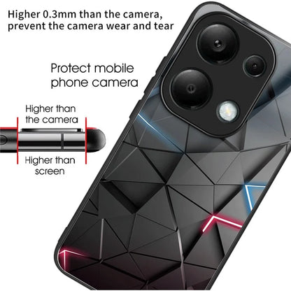 For Xiaomi Redmi Note 13 Pro 4G / Poco M6 Pro 4G Case Pattern Printing Tempered Glass TPU Phone Cover