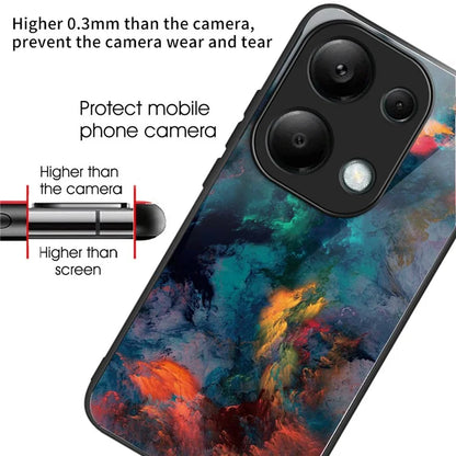 For Xiaomi Redmi Note 13 Pro 4G / Poco M6 Pro 4G Case Pattern Printing Tempered Glass TPU Phone Cover