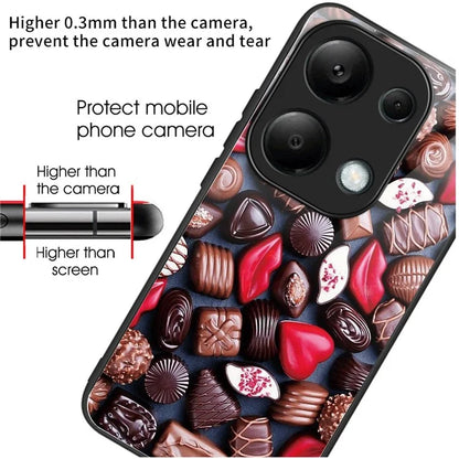 For Xiaomi Redmi Note 13 Pro 4G / Poco M6 Pro 4G Case Pattern Printing Tempered Glass TPU Phone Cover