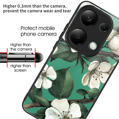 For Xiaomi Redmi Note 13 Pro 4G / Poco M6 Pro 4G Case Pattern Printing Tempered Glass TPU Phone Cover