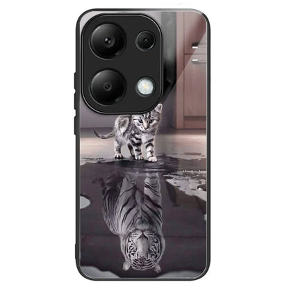 For Xiaomi Redmi Note 13 Pro 4G / Poco M6 Pro 4G Case Pattern Printing Tempered Glass TPU Phone Cover