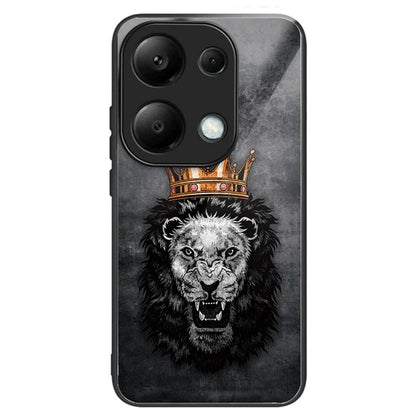 For Xiaomi Redmi Note 13 Pro 4G / Poco M6 Pro 4G Case Tempered Glass+TPU Pattern Printing Phone Shell