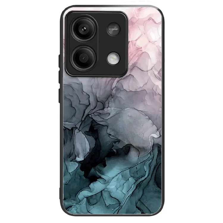 For Xiaomi Redmi Note 13 5G Tempered Glass Case Marble Pattern Design Phone Cover