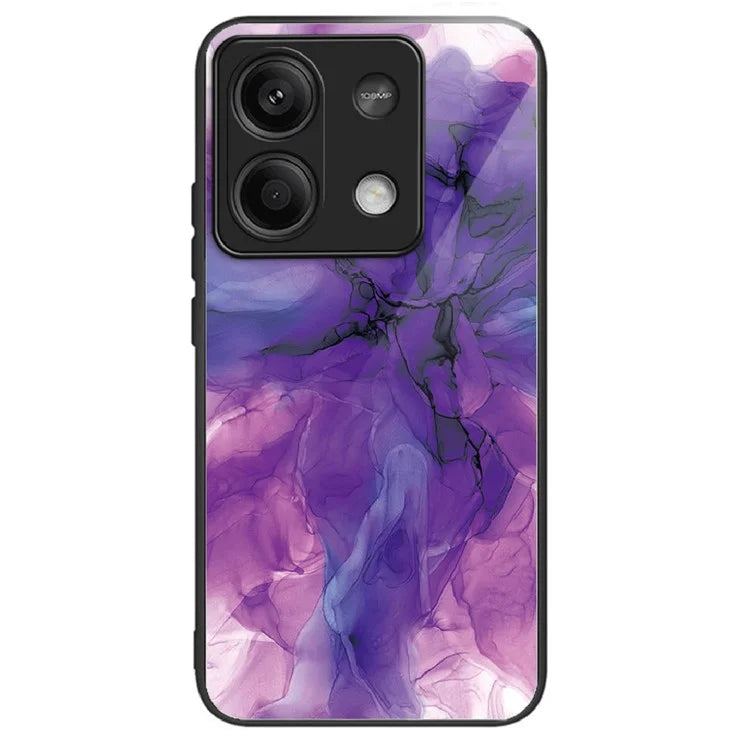 For Xiaomi Redmi Note 13 5G Tempered Glass Case Marble Pattern Design Phone Cover
