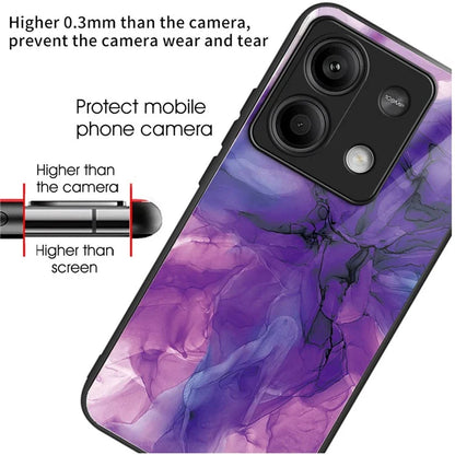 For Xiaomi Redmi Note 13 5G Tempered Glass Case Marble Pattern Design Phone Cover