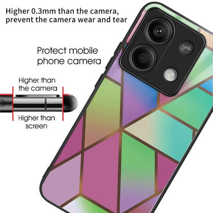 For Xiaomi Redmi Note 13 5G Tempered Glass Case Marble Pattern Design Phone Cover