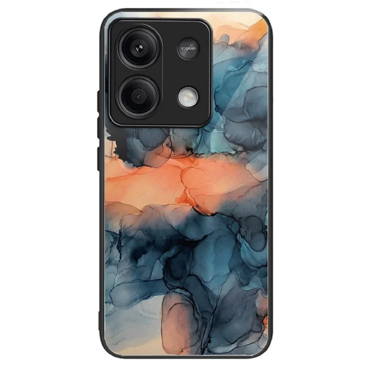 For Xiaomi Redmi Note 13 5G Tempered Glass Case Marble Pattern Design Phone Cover
