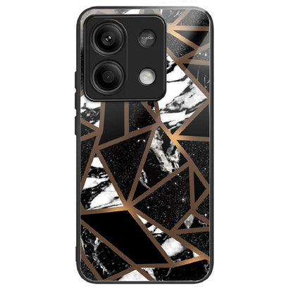 For Xiaomi Redmi Note 13 5G Tempered Glass Case Marble Pattern Design Phone Cover