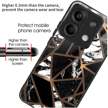 For Xiaomi Redmi Note 13 5G Tempered Glass Case Marble Pattern Design Phone Cover