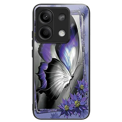 For Xiaomi Redmi Note 13 5G Case Tempered Glass Back TPU Border Phone Cover Print Pattern