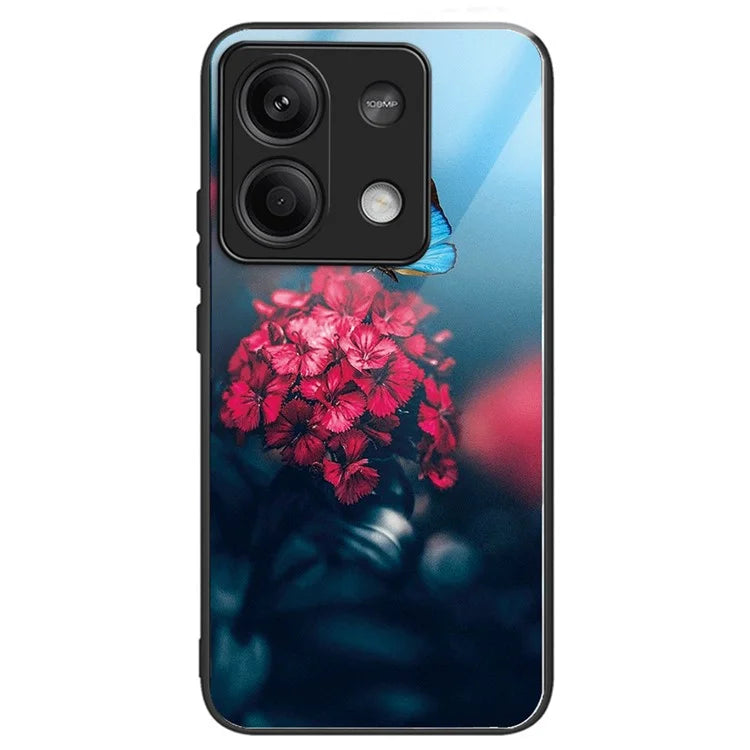 For Xiaomi Redmi Note 13 5G Case Pattern Printing Tempered Glass+TPU Phone Cover